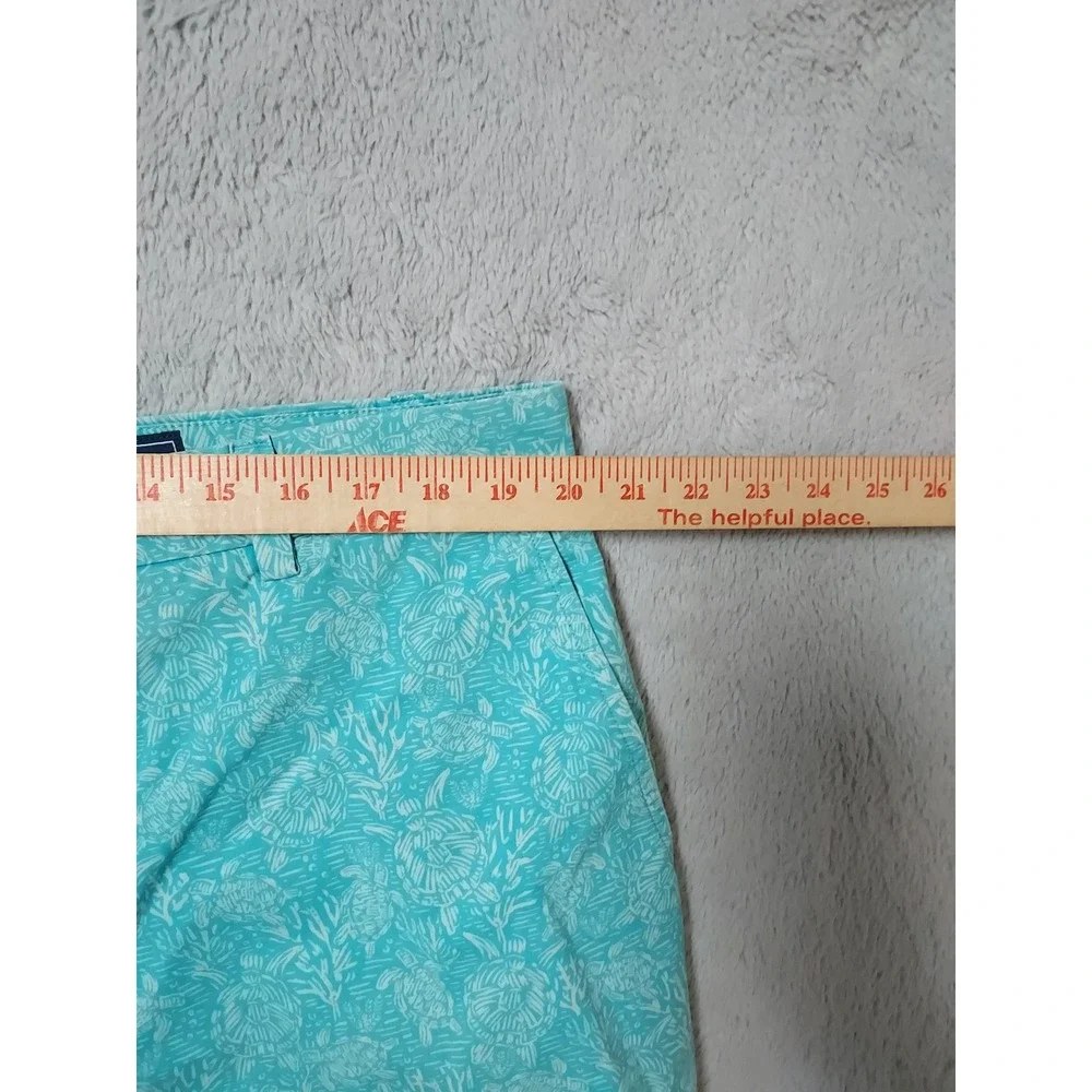 Vineyard Vines Shorts Mens 40 Breaker Short Sea Turtle Coral Print Teal Blue